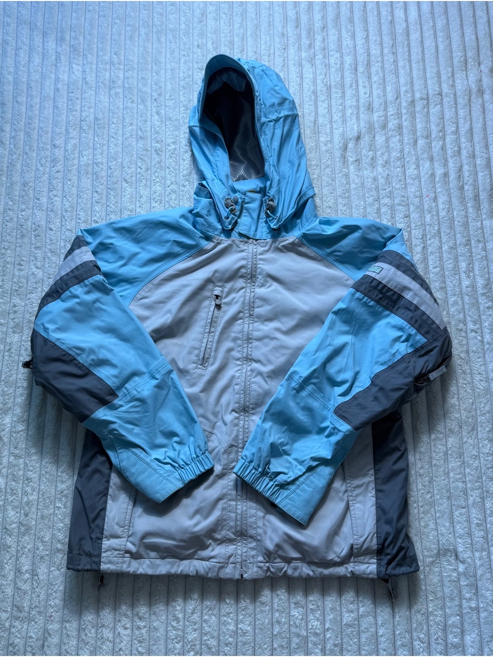 Burton Women’s S Ski/Snowboard Jacket Hooded Full Zip Blue/Gray Colorblock